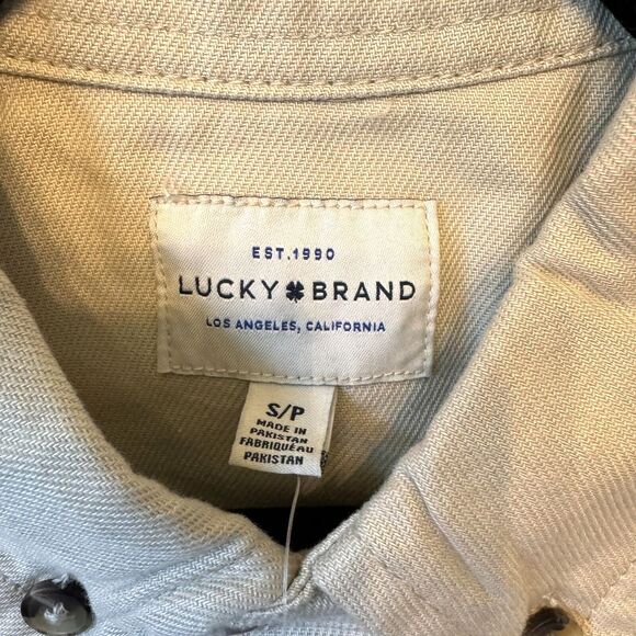 Lucky Brand‎ Men's Shirt Jacket Size Small Color Oatmeal Beige Outdoor Travel - Picture 8 of 11